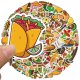 (image for) Mexican Stickers Taco Guacamole Non Repeating Vinyl Decal 100pcs