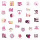 (image for) Pink Ribbon Awareness Stickers Breast Cancer Non Repeating 50pcs