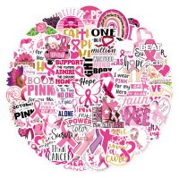 (image for) Pink Ribbon Awareness Stickers Breast Cancer Non Repeating 50pcs