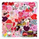 (image for) Valentine Day Decal Stickers Hearts Flowers Non Repeating 50 pcs
