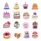 (image for) Happy Birthday Stickers Mixed Non Repeating Vinyl Decals 50pc