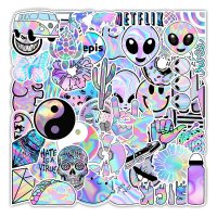 (image for) Pastel Rainbow Stickers Mixed Non Repeating Vinyl Decals 50pc