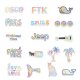 (image for) Pastel Rainbow Inspired Stickers Non Repeating Vinyl Decals 50pc