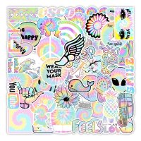 (image for) Pastel Rainbow Inspired Stickers Non Repeating Vinyl Decals 50pc