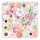 (image for) Flower Blossom Wildlife Stickers Non Repeating Vinyl Decals 50pc