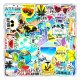 (image for) Beach Ocean Sun Surf Stickers Non Repeating Vinyl Decals 50pc