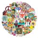 (image for) Hippie 60s Life Decal Stickers Vinyl Non Repeating 50pcs