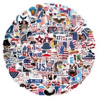 (image for) US Flag 4th of July Decals Stickers America 1st Patriotic 100pc