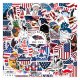 (image for) US Flag 4th of July Decals Stickers America 1st Patriotic 50 pcs
