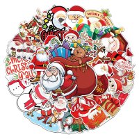 (image for) Santa Claus Christmas Decal Stickers Non Repeating Vinyl 50pcs