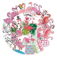 (image for) Flamingo Florida Bird Decal Stickers Non Repeating Vinyl 50pcs