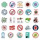 (image for) COVID-19 Prevention Decal Stickers Non Repeating Vinyl 50pcs
