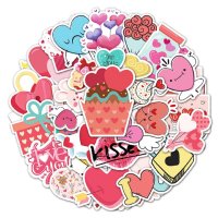 (image for) Valentine's Day Heart Decal Stickers Non Repeating Vinyl 50pcs