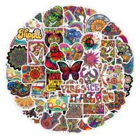 (image for) Classic 60s Hippie #3 Tie-Dye Decal Stickers Non Repeating 50pcs