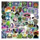 (image for) Alien Little Green Men Decal Stickers Vinyl Non Repeating 50pcs