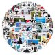(image for) Siberian Husky Decal Stickers Dog Breed Non Repeating 50pcs