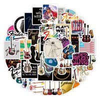 (image for) Electric Guitar Classics Decal Stickers Non Repeating Vinyl 50pc