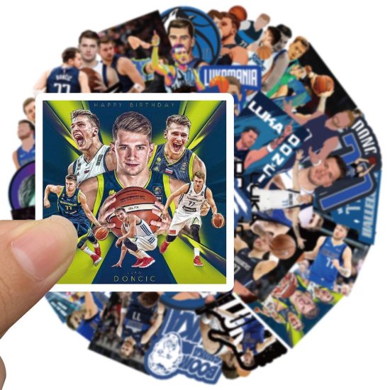 (image for) Luka Doncic Mavericks Decal Stickers Non Repeating Vinyl 50pcs - Click Image to Close