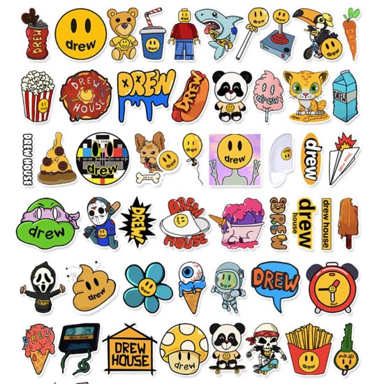 (image for) Drew Justin Bieber Decal Stickers Non Repeating Vinyl 54pc - Click Image to Close