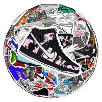 (image for) Popular Sneakers Gym Shoes Stickers Non Repeating Vinyl 50pcs