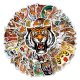 (image for) Bengal Tiger Decal Stickers Mixed Non Repeating Vinyl 50 pcs