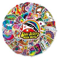 (image for) Classic 60s Hippie Tie-Dye Decal Stickers Non Repeating 50pcs