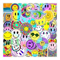 (image for) Smiley Face Neon Decal Stickers Non Repeating Vinyl 50 pcs