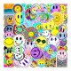 (image for) Smiley Face Neon Decal Stickers Non Repeating Vinyl 50 pcs
