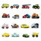 (image for) Cars Trucks Vehicles Decal Stickers Non Repeating Vinyl 50pc