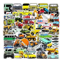 (image for) Cars Trucks Vehicles Decal Stickers Non Repeating Vinyl 50pc