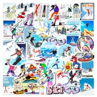 (image for) Skiing Ski Slopes Decal Stickers Non Repeating 50 pcs