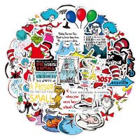 (image for) Children Christmas Grinch Decal Vinyl Sticker Non Repeating 50pc