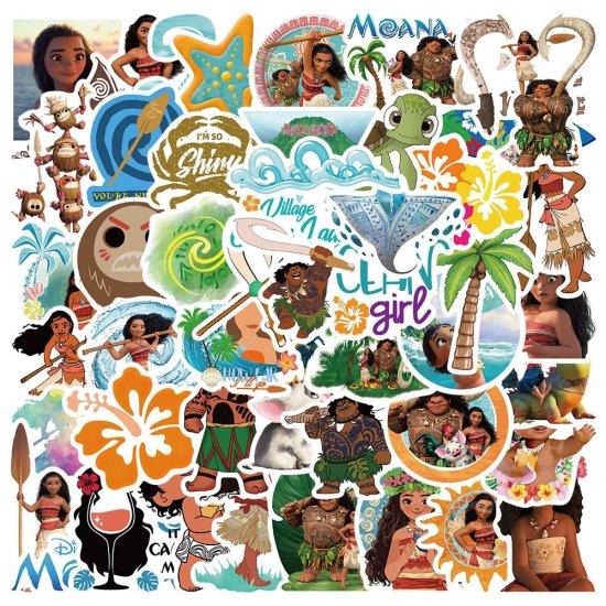 (image for) Moana Disney Sticker Decal Vinyl Stickers 50pcs (1814) - Click Image to Close