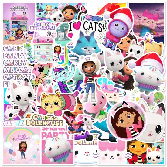 (image for) Gabby Dollhouse Sticker Vinyl Decal 50pcs (1874 #3) - Click Image to Close