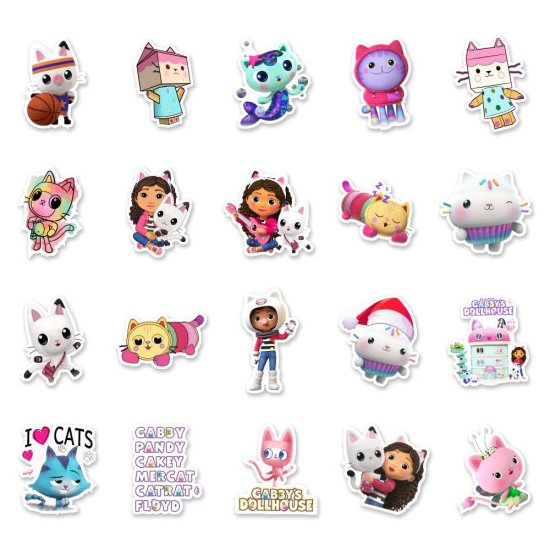 (image for) Gabby Dollhouse Sticker Vinyl Decal 50pcs (1874 #3) - Click Image to Close