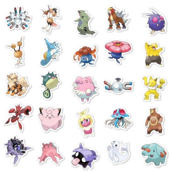 (image for) Pokemon Characters Sticker Decal Vinyl Stickers 80pcs (1885) - Click Image to Close
