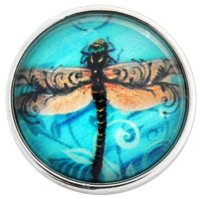 (image for) Snap Glass Jewelry - Dragonfly in Blue Sky
