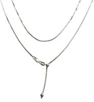 (image for) 925 Adjustable Sterling Silver Diamond Box Chain 14" to 30"
