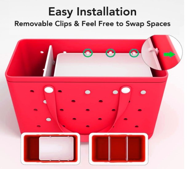 (image for) XL Beach Bag Divider Tray Compatible with Bogg Bags & Simply Southern - Click Image to Close