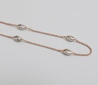 (image for) 925 Sterling Silver Moon Link Chain - Rose Gold 28"