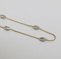 (image for) 925 Sterling Silver Moon Link Chain - Gold 28"