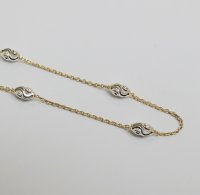 (image for) 925 Sterling Silver Moon Link Chain - Gold 18"