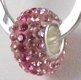 (image for) Austrian Crystal Charm 925 - 5 Row - Hot Pink & Pink Lines