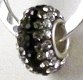 (image for) Austrian Crystal Charm 925 - 5 Row - Fading Black & Clear Lines