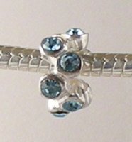 (image for) Charm 925 - Crystals - Staggared - Aquamarine