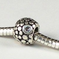 (image for) Charm 925 - Marcasite Dots & Pink Gems