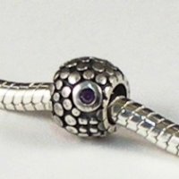 (image for) Charm 925 - Marcasite Dots & Purple Gems