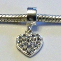 (image for) Charm 925 - Pave Heart Drop - Clear