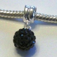 (image for) Charm 925 - Pave Ball Drop - Black