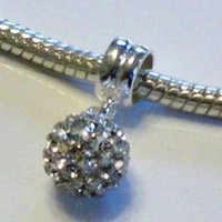 (image for) Charm 925 - Pave Ball Drop - Clear